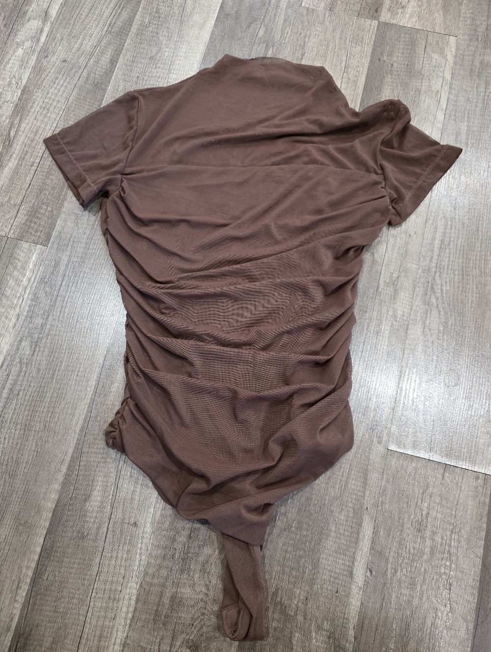 AVIDLOVE BROWN Short Mesh-Top Bodysuit in Brown Skims Shapewear Y2K Festival - Picture 8 of 10